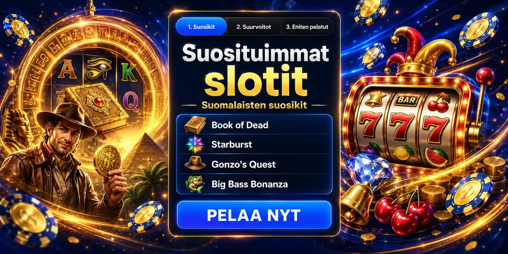Suomalaisille suunnatut suosituimmat kolikkopelit ja pelivalikoima