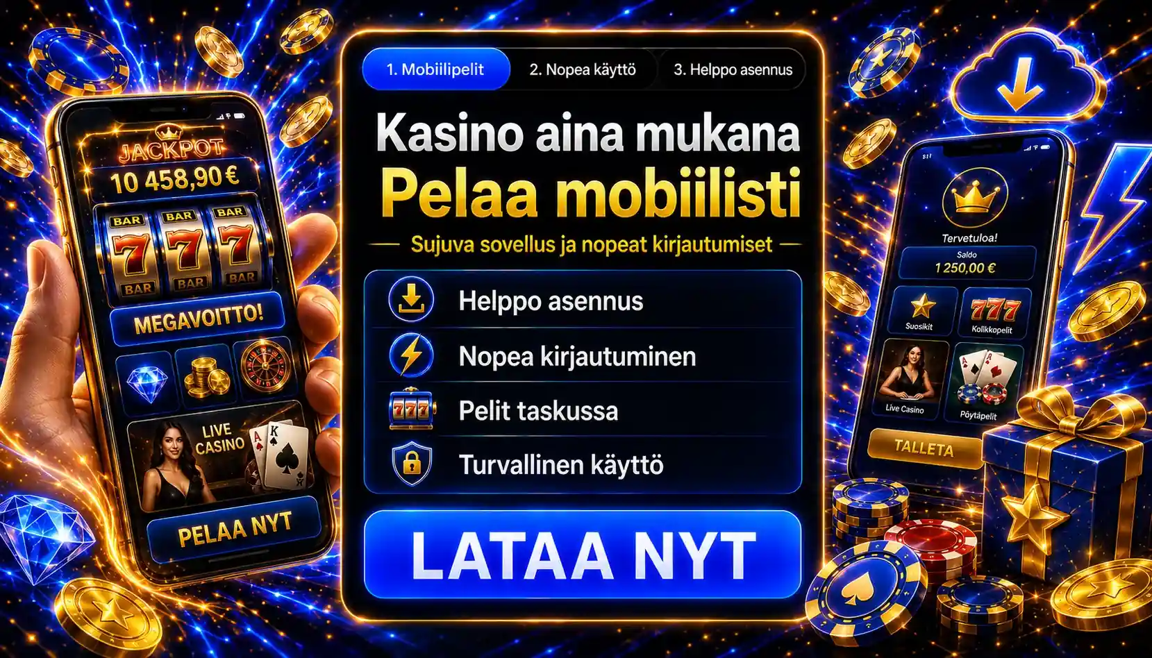 Nopeasti ladattava ja kätevä kasinosovellus mobiililaitteille Suomessa